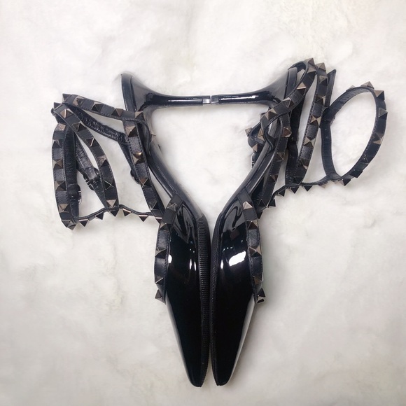 ❤️SOLD❤️Valentino rockstud kitten so black 38.5 - Picture 2 of 8